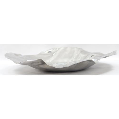 1048 - Alessi of Italy, an usual retro style silver plate fruit or serving bowl with ruffled edge, approx 3... 