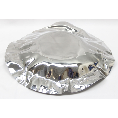 1048 - Alessi of Italy, an usual retro style silver plate fruit or serving bowl with ruffled edge, approx 3... 