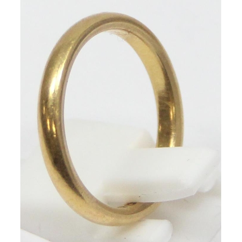 2000A - 22ct gold wedding band ring, Birmingham 1928, approx size S, approx 6.23g gross