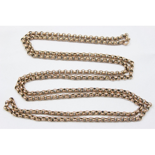 2008 - An antique 9ct gold belcher or muff chain, marked 9c and XRF confirmed, approx 158cm long, approx 41... 