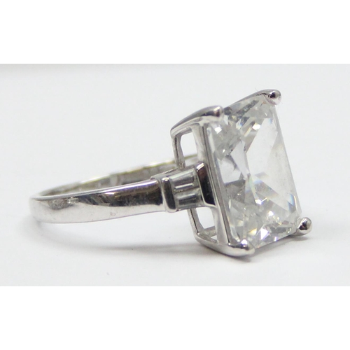 2156 - 3 assorted 925 silver dress rings, various designs but mainly with large white stones, all approx si... 