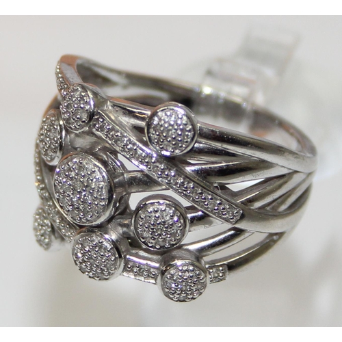 2169 - 5 assorted 925 silver dress rings, mainly white stones in various designs, all approx size T