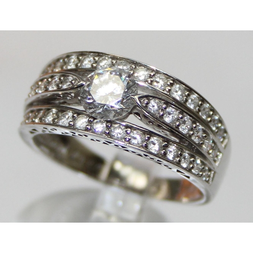 2169 - 5 assorted 925 silver dress rings, mainly white stones in various designs, all approx size T