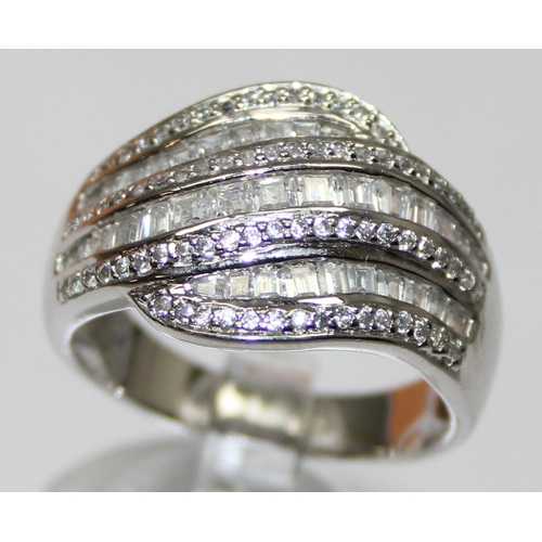 2169 - 5 assorted 925 silver dress rings, mainly white stones in various designs, all approx size T