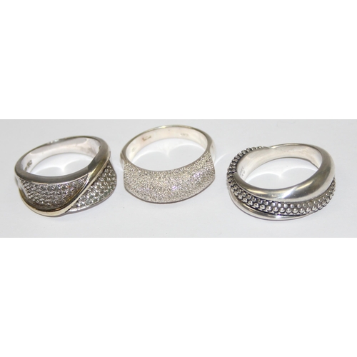 2170 - 5 assorted 925 silver dress rings, mainly white stones in various designs, all approx size T