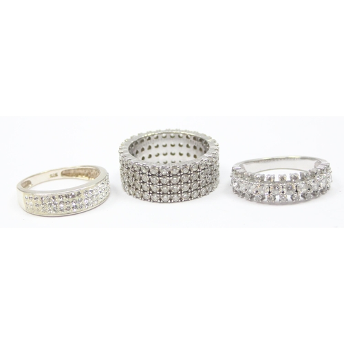 2176 - 5 assorted 925 silver dress rings, mainly white stones in various designs, all approx size T