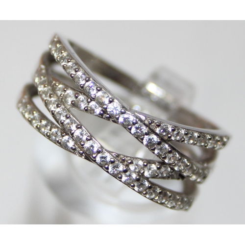 2177 - 5 assorted 925 silver dress rings, mainly white stones in various designs, all approx size T