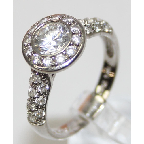 2179 - 5 assorted 925 silver dress rings, mainly white stones in various designs, all approx size T