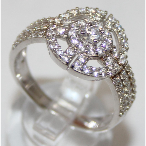 2194 - 5 assorted 925 silver dress rings, mainly with white stones in various designs, all approx size U