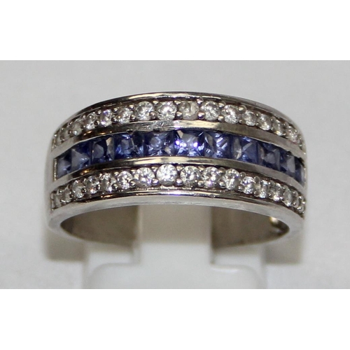 2239 - 6 assorted 925 silver dress rings, mainly with purple stones in various designs, mixed sizes approx ... 