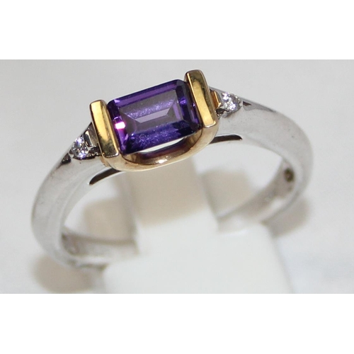 2240 - 6 assorted 925 silver dress rings, mainly with purple stones in various designs, mixed sizes approx ... 