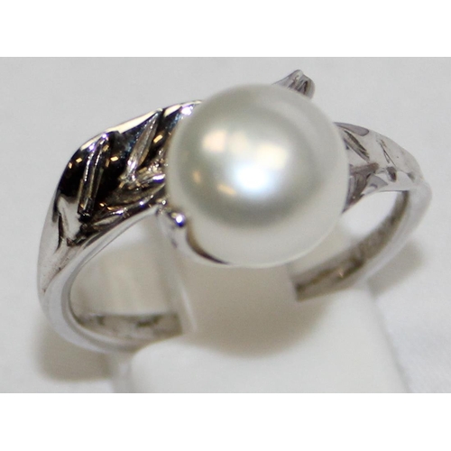 2258 - 3 assorted 925 silver dress rings, pearl and white stone mounted in various designs, mixed sizes app... 