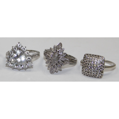 2263 - 6 assorted 925 silver dress rings, various stones and designs, mixed sizes approx T-U