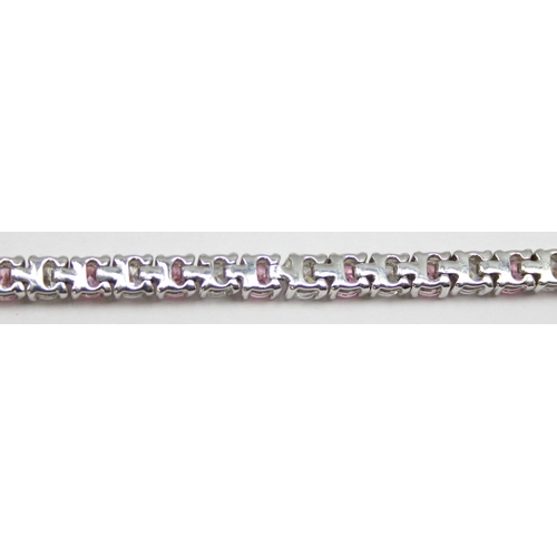 2277 - A classic style 925 silver and white stone tennis bracelet, marked 925 and XRF confirmed, approx 20c... 