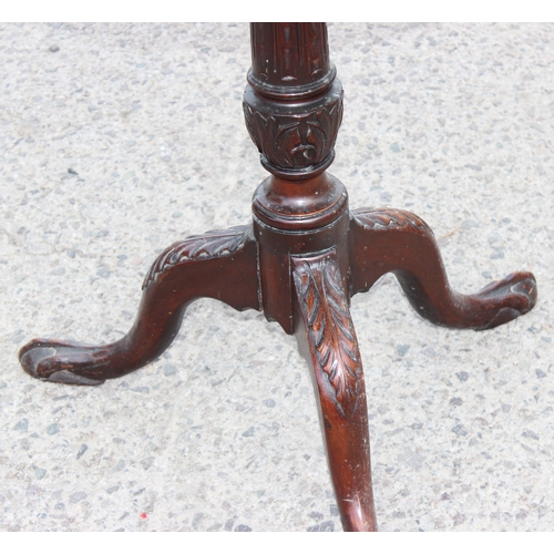 150 - A 19th century mahogany tilt top table with piecrust edge, approx 72cm wide x 72cm deep x 72cm tall