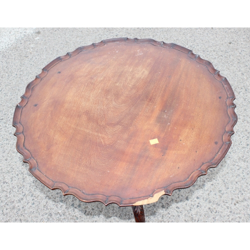 150 - A 19th century mahogany tilt top table with piecrust edge, approx 72cm wide x 72cm deep x 72cm tall