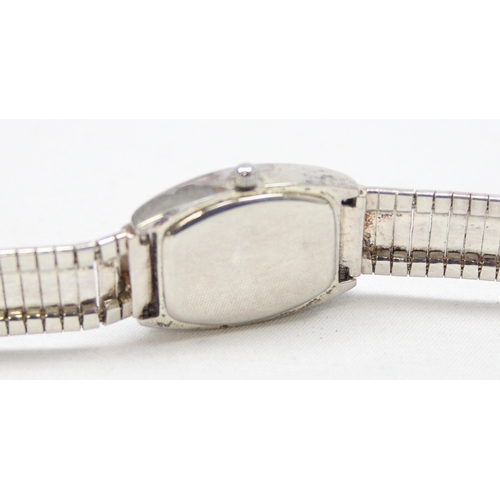 1307 - Precious Time 925 silver ladies watch with tri-coloured strap and quartz movement