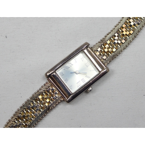 1308 - 925 silver ladies watch with two-tone strap