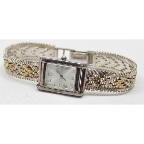 1308 - 925 silver ladies watch with two-tone strap