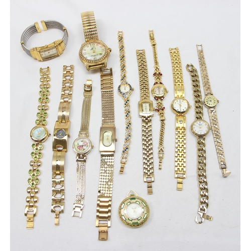 1313 - 13 x gold plated ladies dress watches to Incl Joan Rivers