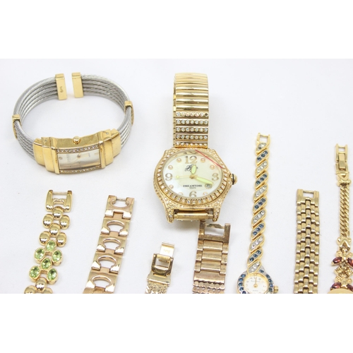 1313 - 13 x gold plated ladies dress watches to Incl Joan Rivers