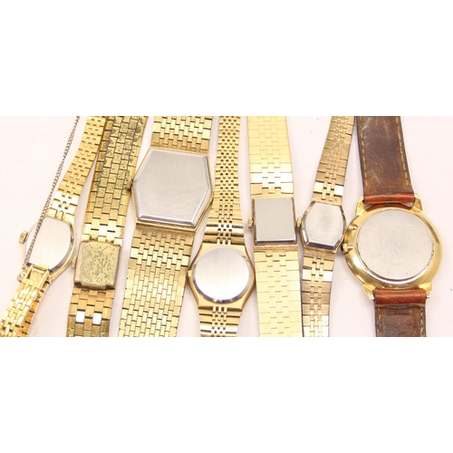 1342 - 6 assorted vintage gold plated watches with gold plated straps to inc Tissot and a Rotary Moonphase ... 