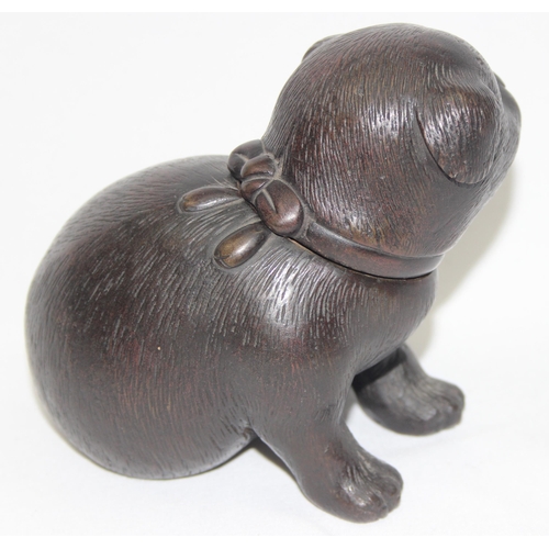 1668 - An unusual but superb quality bronze model of a dog, possibly Japanese but unmarked and likely late ... 