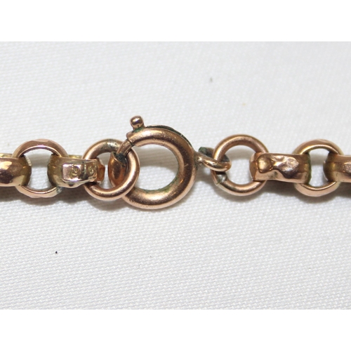 2008 - An antique 9ct gold belcher or muff chain, marked 9c and XRF confirmed, approx 158cm long, approx 41... 