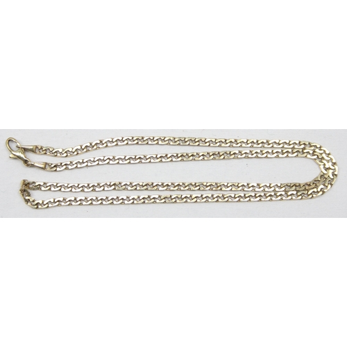 2011 - An Italian 9ct gold flattened link necklace, marked and XRF tested as 9ct gold, approx 44cm long, ap... 