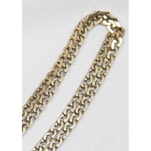 2011 - An Italian 9ct gold flattened link necklace, marked and XRF tested as 9ct gold, approx 44cm long, ap... 