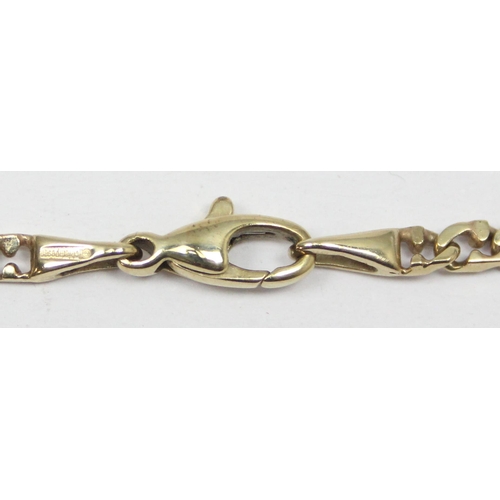 2011 - An Italian 9ct gold flattened link necklace, marked and XRF tested as 9ct gold, approx 44cm long, ap... 