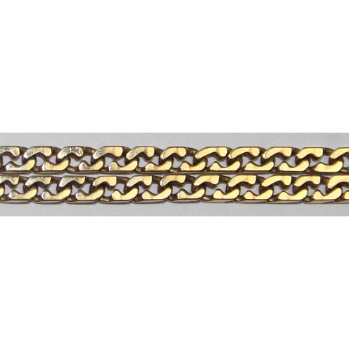 2011 - An Italian 9ct gold flattened link necklace, marked and XRF tested as 9ct gold, approx 44cm long, ap... 