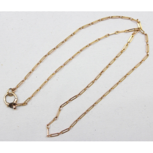 2017 - A vintage 9ct gold fancy link necklace, marked 9c and XRF confirmed, approx 38cm long, approx 2.45g ... 