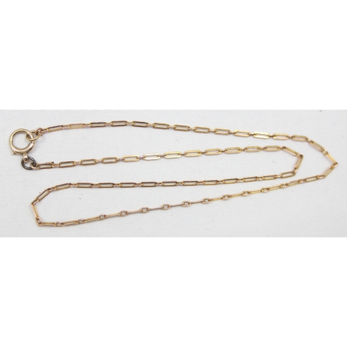 2017 - A vintage 9ct gold fancy link necklace, marked 9c and XRF confirmed, approx 38cm long, approx 2.45g ... 