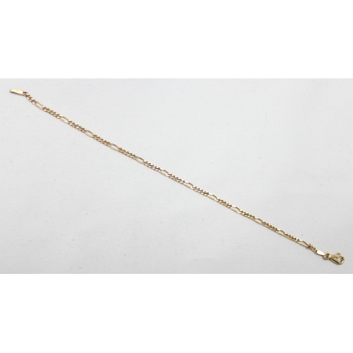 2019 - An Italian 9ct gold flattened and elongated kerb-link bracelet, marked and XRF tested, approx 18cm l... 