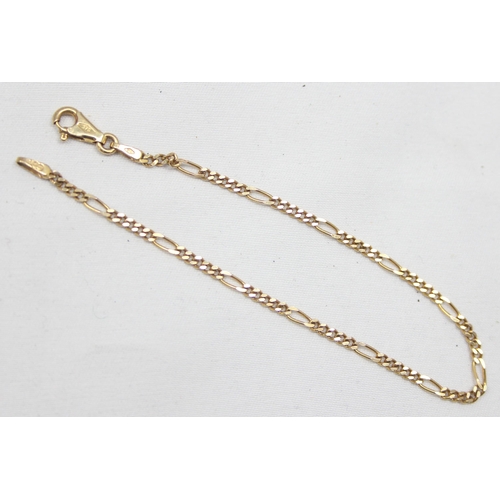 2019 - An Italian 9ct gold flattened and elongated kerb-link bracelet, marked and XRF tested, approx 18cm l... 