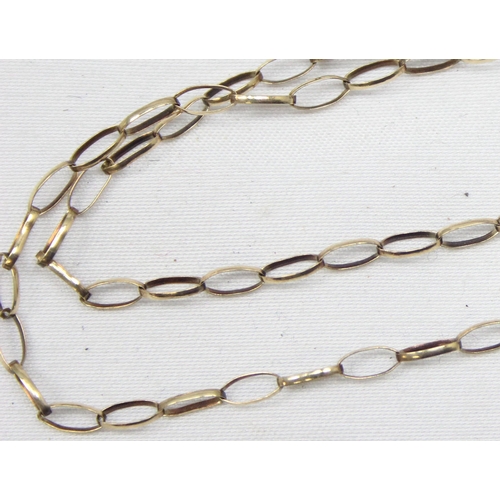 2339 - 9ct gold open link necklace, marked and XRF confirmed, approx 52cm long, approx 2.42g gross