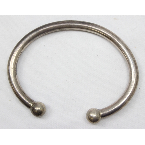 2367 - A very heavy gauge silver torque bangle, London 2000, approx 8cm wide, approx 56.81g gross