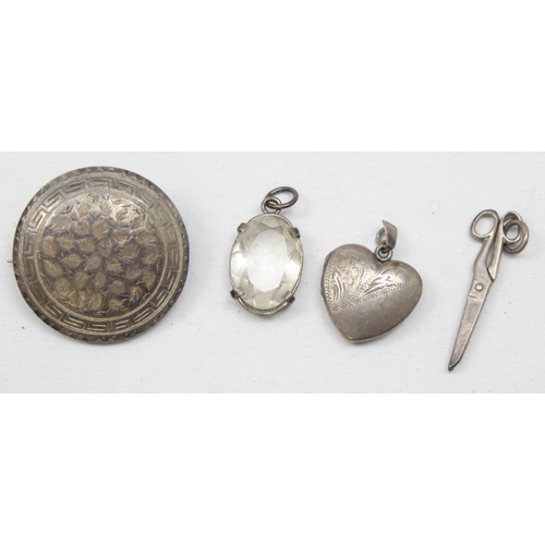 2382 - 5 pieces of vintage silver jewellery to inc a Victorian silver brooch, Birmingham 1883, miniature si... 