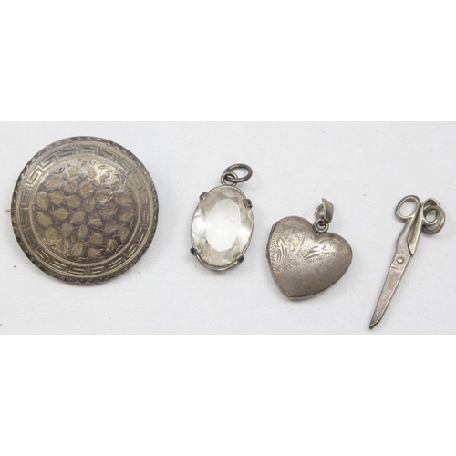 2382 - 5 pieces of vintage silver jewellery to inc a Victorian silver brooch, Birmingham 1883, miniature si... 