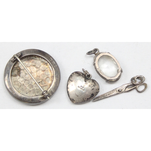 2382 - 5 pieces of vintage silver jewellery to inc a Victorian silver brooch, Birmingham 1883, miniature si... 