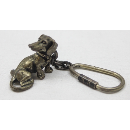 1019 - An Austrian 835 silver model of a Dachshund or Sausage Dog on chain, an early 20th century Austrian ... 