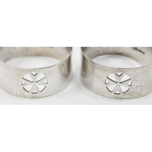 1021 - A pair of Maltese 917 silver napkin rings made by Cutajar Works, marked and XRF tested, with pierced... 