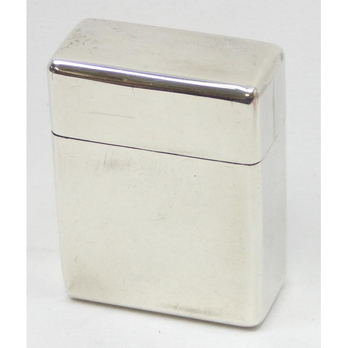 1034 - An unusual plain silver box, marked silver and XRF confirmed approx 87% pure, approx 7cm x 5.5cm x 3... 