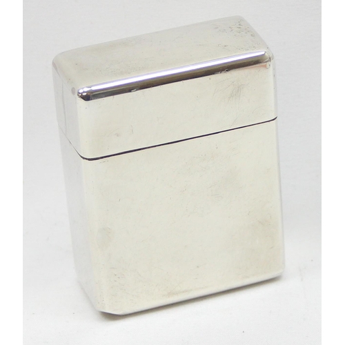 1034 - An unusual plain silver box, marked silver and XRF confirmed approx 87% pure, approx 7cm x 5.5cm x 3... 