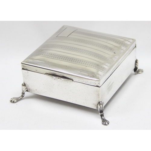 1036 - An early 20th century silver cigarette box, London 1904 by Mappin & Webb, approx 205.33g gross, weig... 