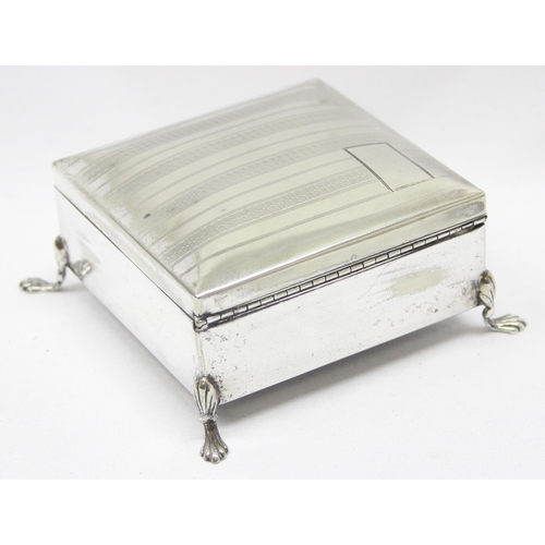 1036 - An early 20th century silver cigarette box, London 1904 by Mappin & Webb, approx 205.33g gross, weig... 