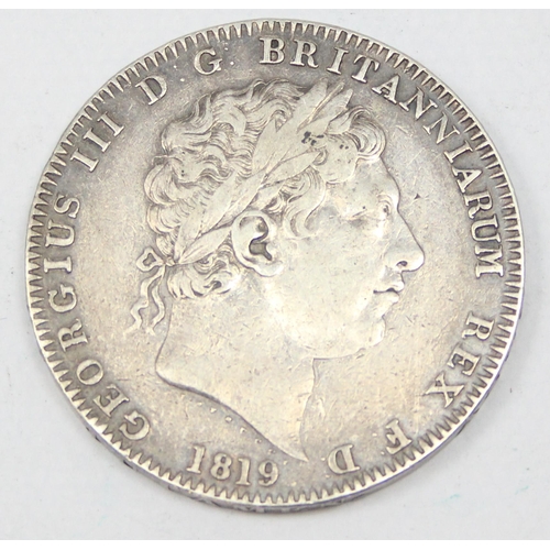 1239 - George III (1760-1820), an 1819 silver crown coin, good details, approx 28.03g gross