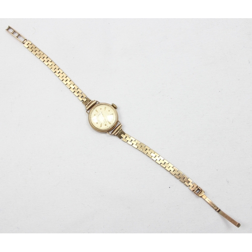 1300 - A vintage 9ct gold Certina watch with 9ct gold strap, London 1955, approx 16.13g gross inc strap and... 