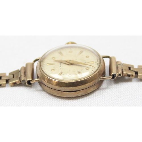 1300 - A vintage 9ct gold Certina watch with 9ct gold strap, London 1955, approx 16.13g gross inc strap and... 